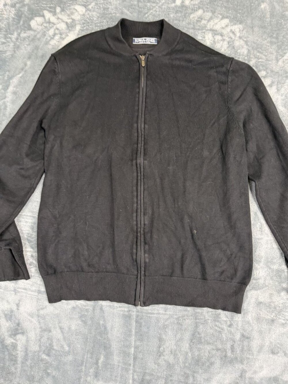 PJ Paul Jones Mens Black Full-Zip Cardigan Sweater L